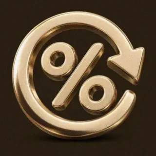 Gold percent symbol — Kingmaker Casino